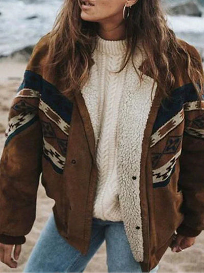 Oversized-Jacke – Braun – Sherpa – Fleecegefütterte Jacke – Winterjacke für Frauen
