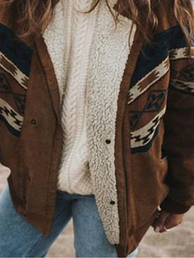Oversized-Jacke – Braun – Sherpa – Fleecegefütterte Jacke – Winterjacke für Frauen