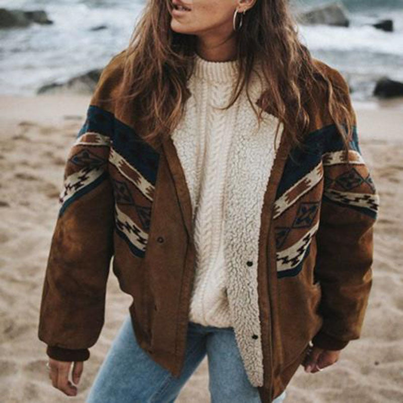 Oversized-Jacke – Braun – Sherpa – Fleecegefütterte Jacke – Winterjacke für Frauen