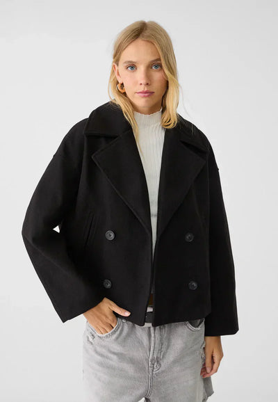 Übergroße Jacke – Zweireiher – Herbst – Kurze Trenchcoat-Jacke – Damenjacke